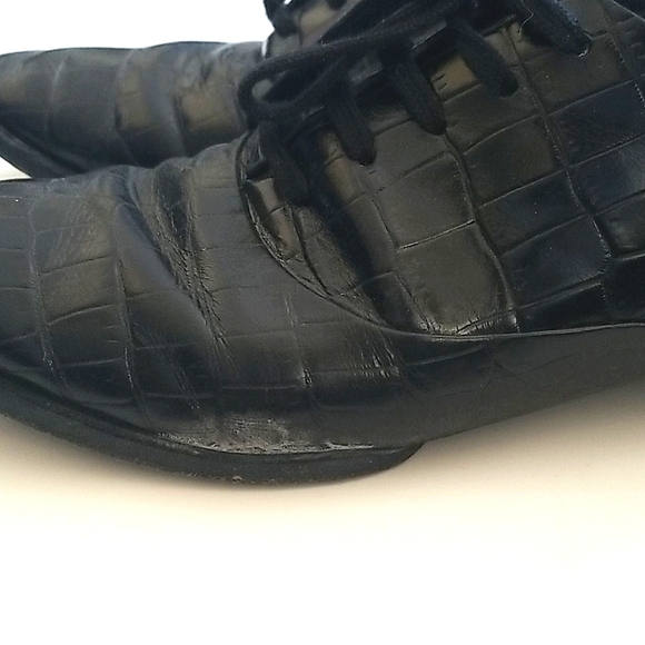 Alexander Wang Ingrid Lace Up Oxford Black Croc 36 - Picture 9 of 11